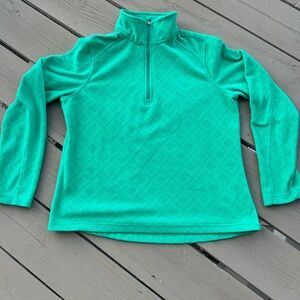 Lands' End holiday green Fleece Pullover women's size small